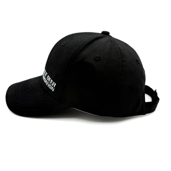 Mule Deer Foundation Black Cotton Strapback Hat – Embroidered Antler Logo - Picture 2 of 9